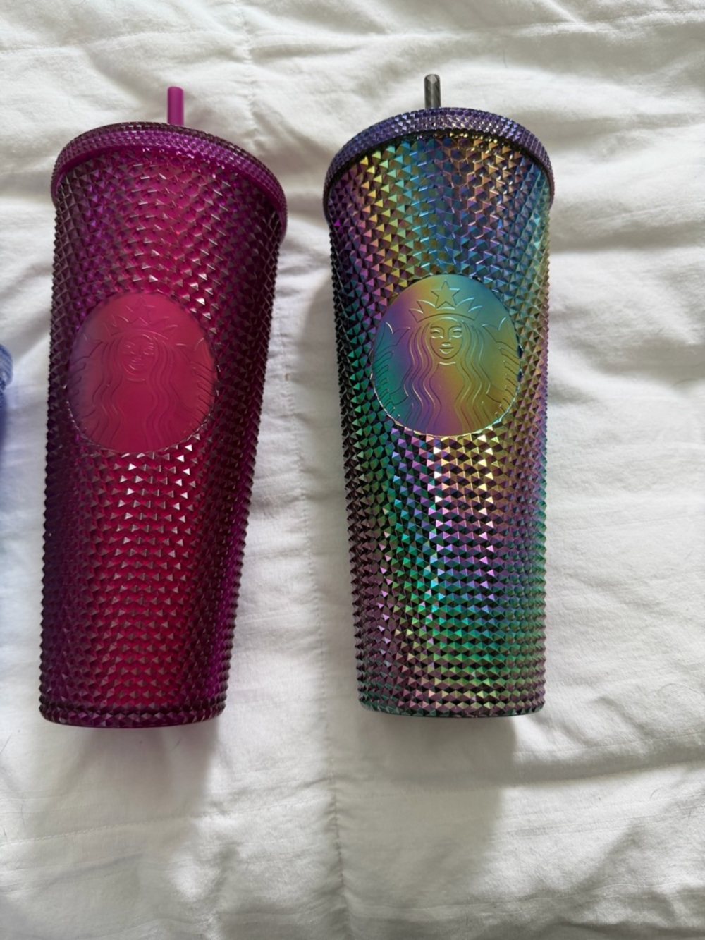 Starbucks Studded Reusable Tumblers - Magenta and Iridescent Rainbow